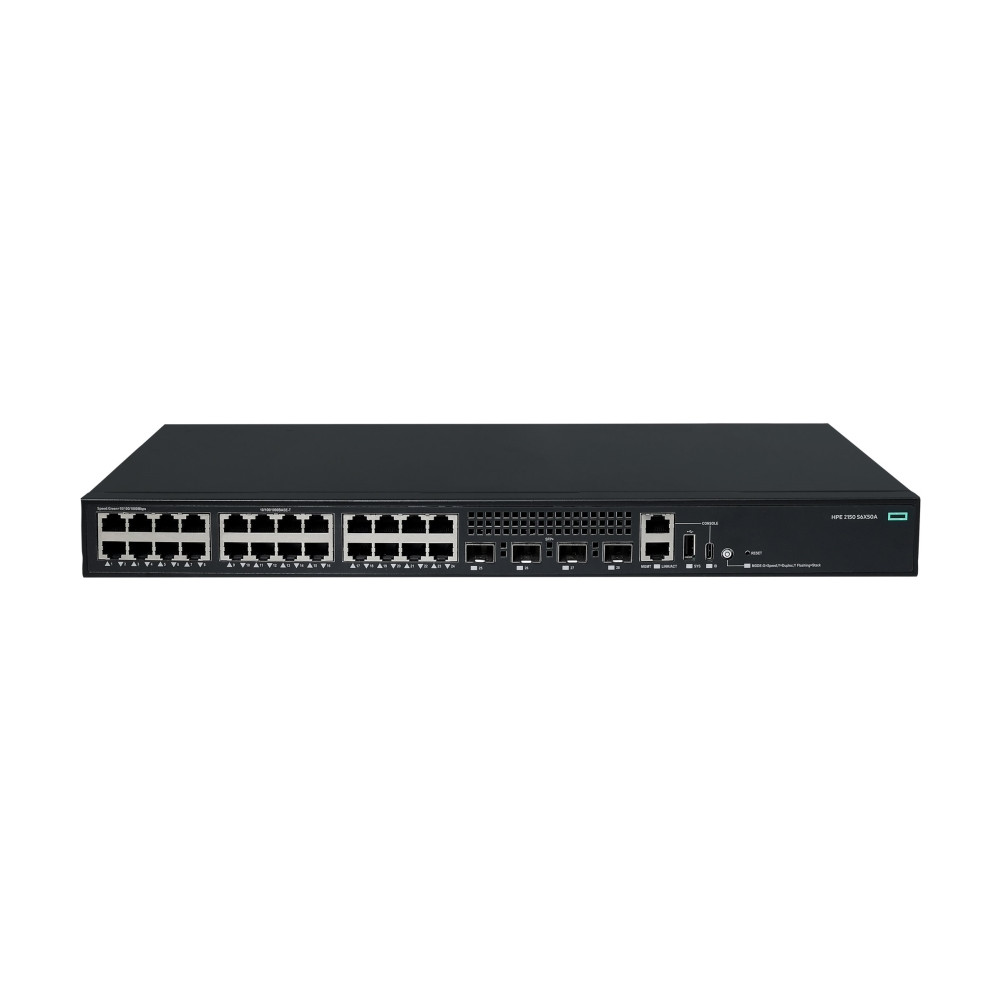 Produktbild för HPE Networking Comware 2150 24p 10M/100M/1G 4p SFP+ 1G/10G - switch - 24 portar - Administrerad - rackmonterbar