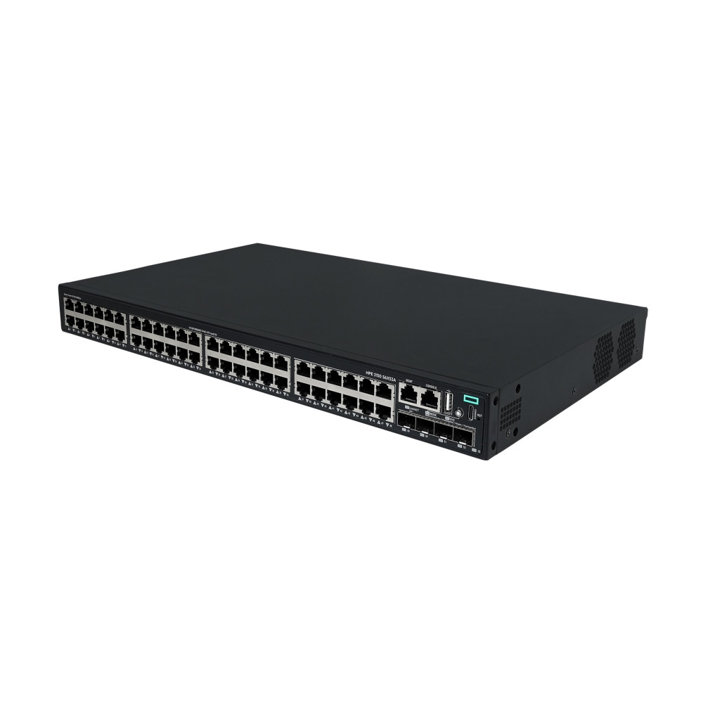 Produktbild för HPE Networking Comware 2150 48p 10M/100M/1G PoE+ 4p SFP+ 1G/10G 390W - switch - 48 portar - Administrerad - rackmonterbar