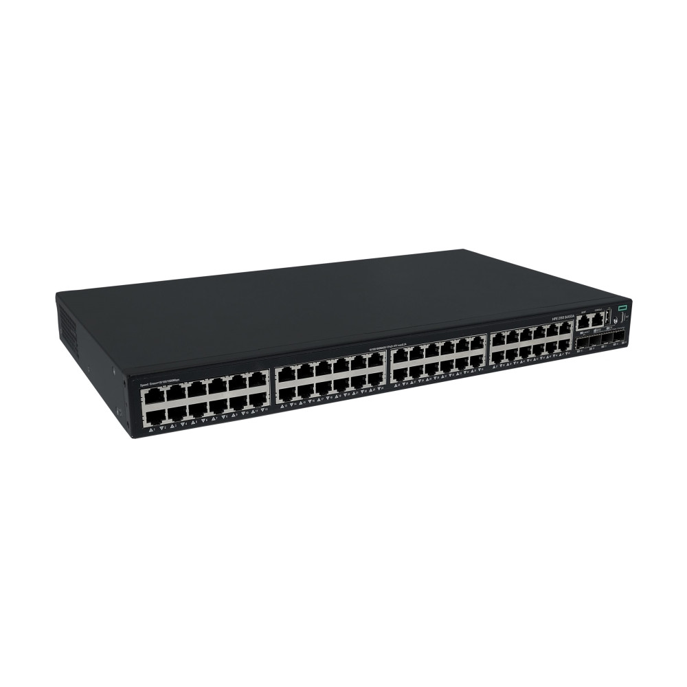 Produktbild för HPE Networking Comware 2150 48p 10M/100M/1G PoE+ 4p SFP+ 1G/10G 390W - switch - 48 portar - Administrerad - rackmonterbar