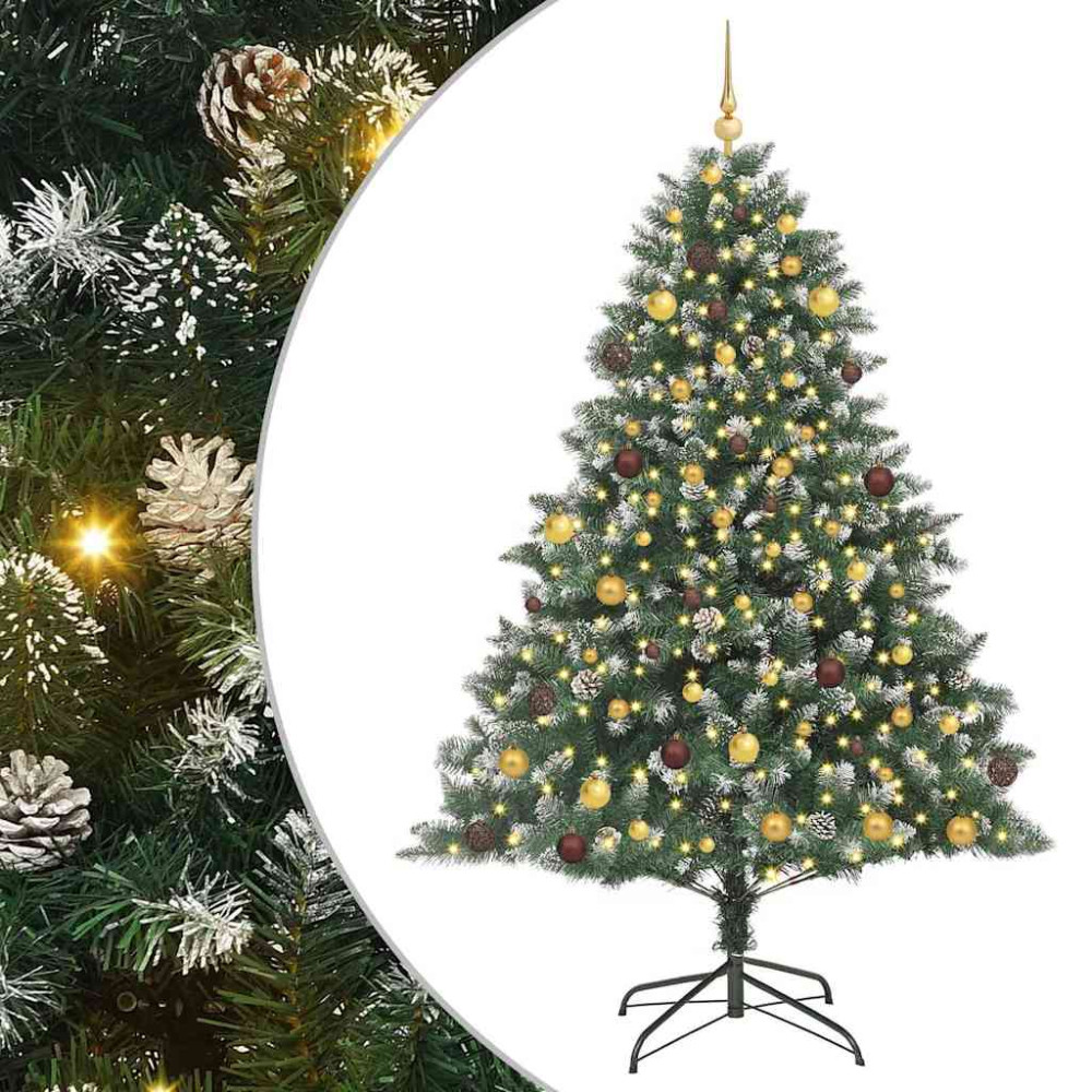 Produktbild för Konstgjord julgran Grön 210 cm PVC och Plast och Stål