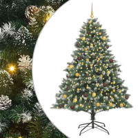 Produktbild för Konstgjord julgran Grön 210 cm PVC och Plast och Stål
