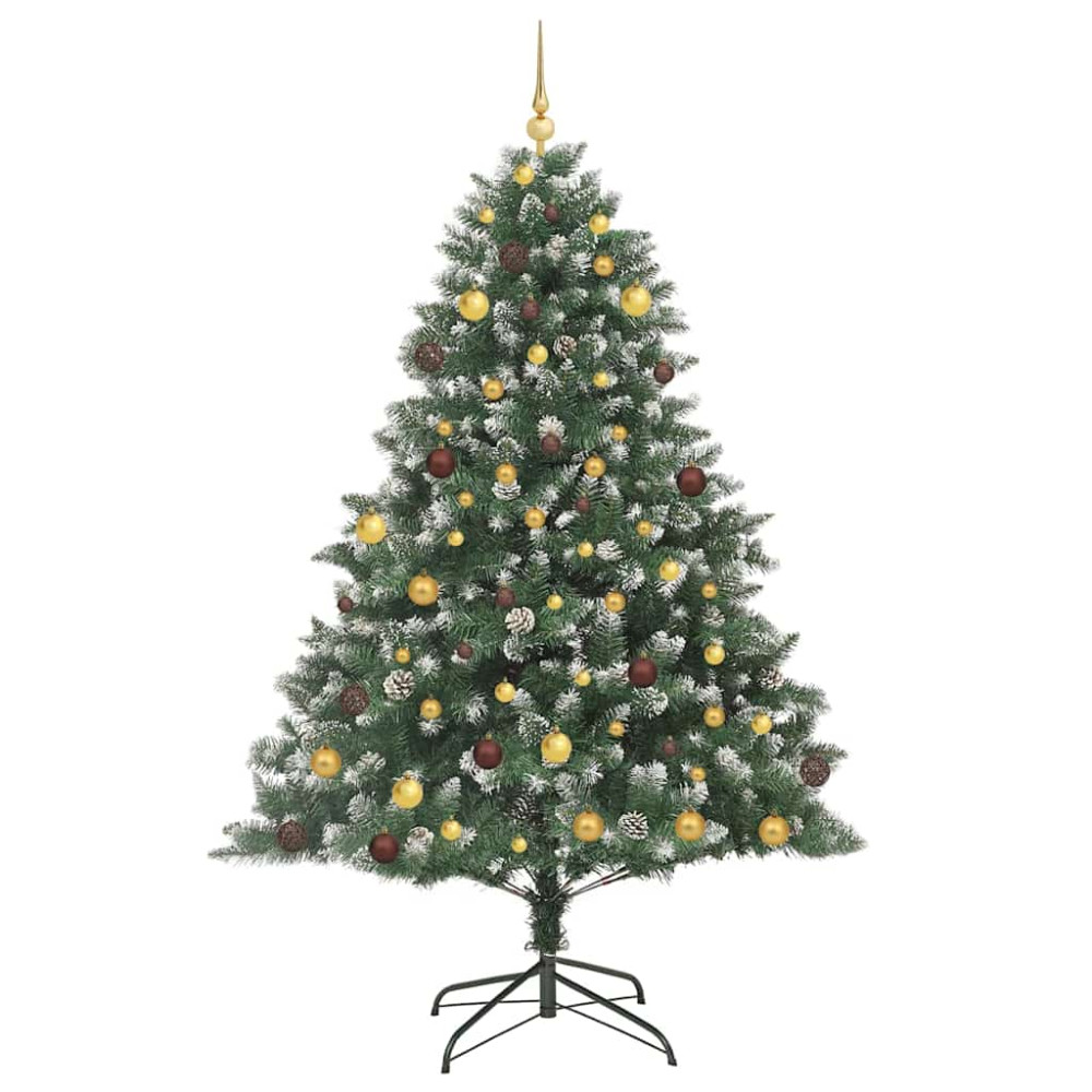 Produktbild för Konstgjord julgran Grön 210 cm PVC och Plast och Stål