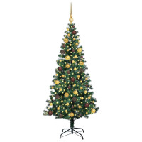 Produktbild för Konstgjord Förbelyst Julgran Grön 180 cm PVC och metall
