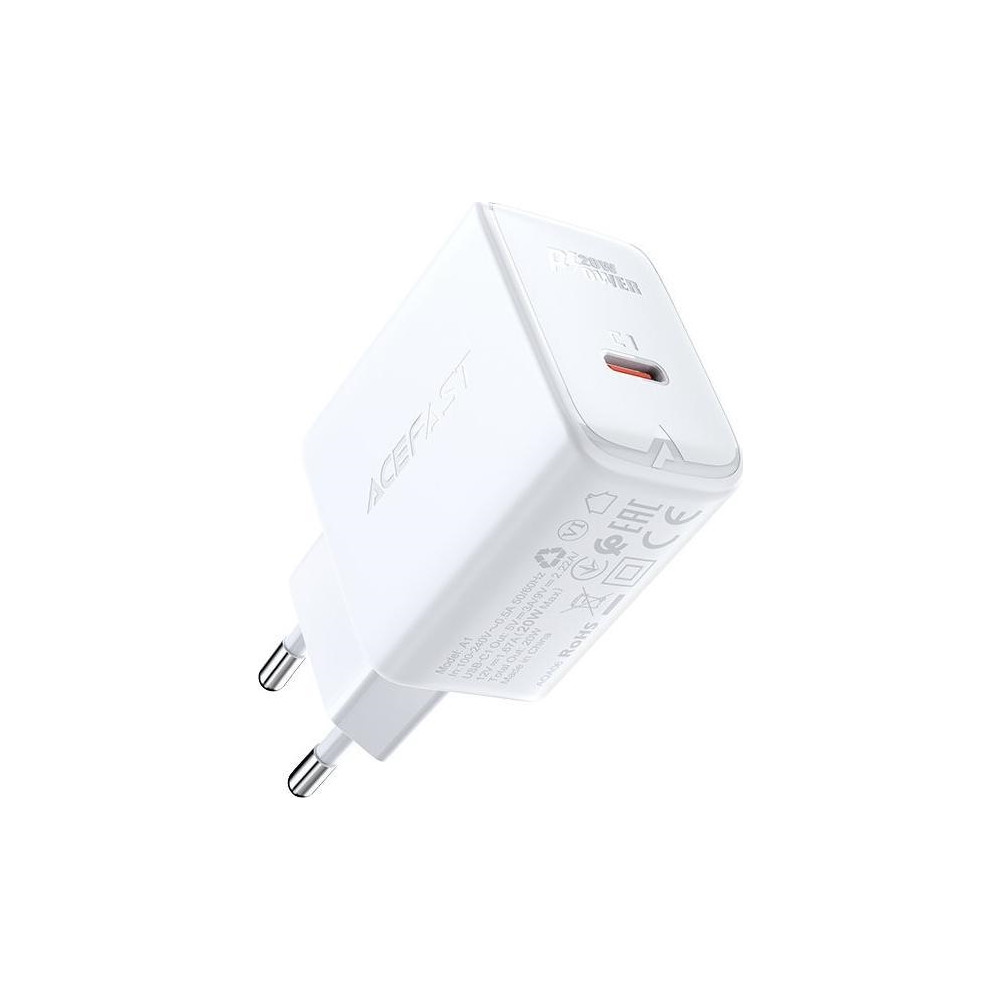 Produktbild för Acefast snabbladdare USB Type C 20W Power Delivery vit (A1 E...