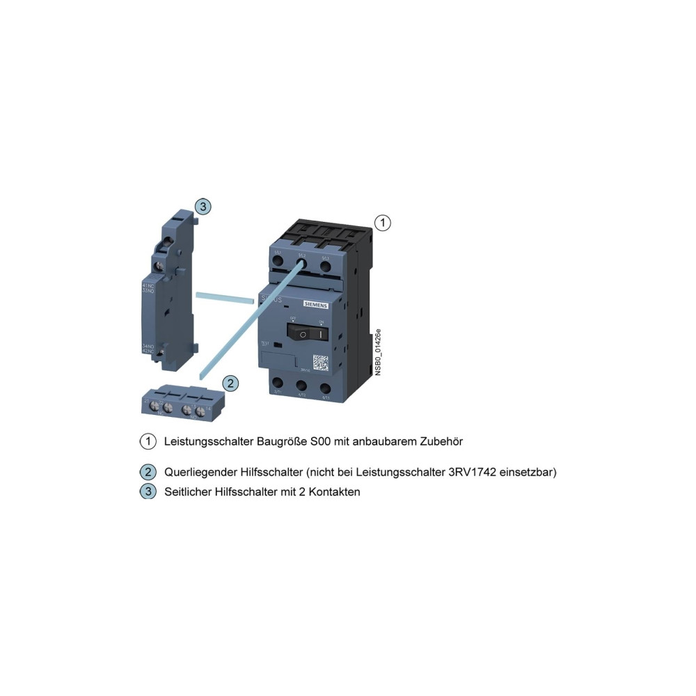 Produktbild för Siemens 3RV1011-1GA10 Strömbrytare 1 st 3 x strömbrytare Ins...