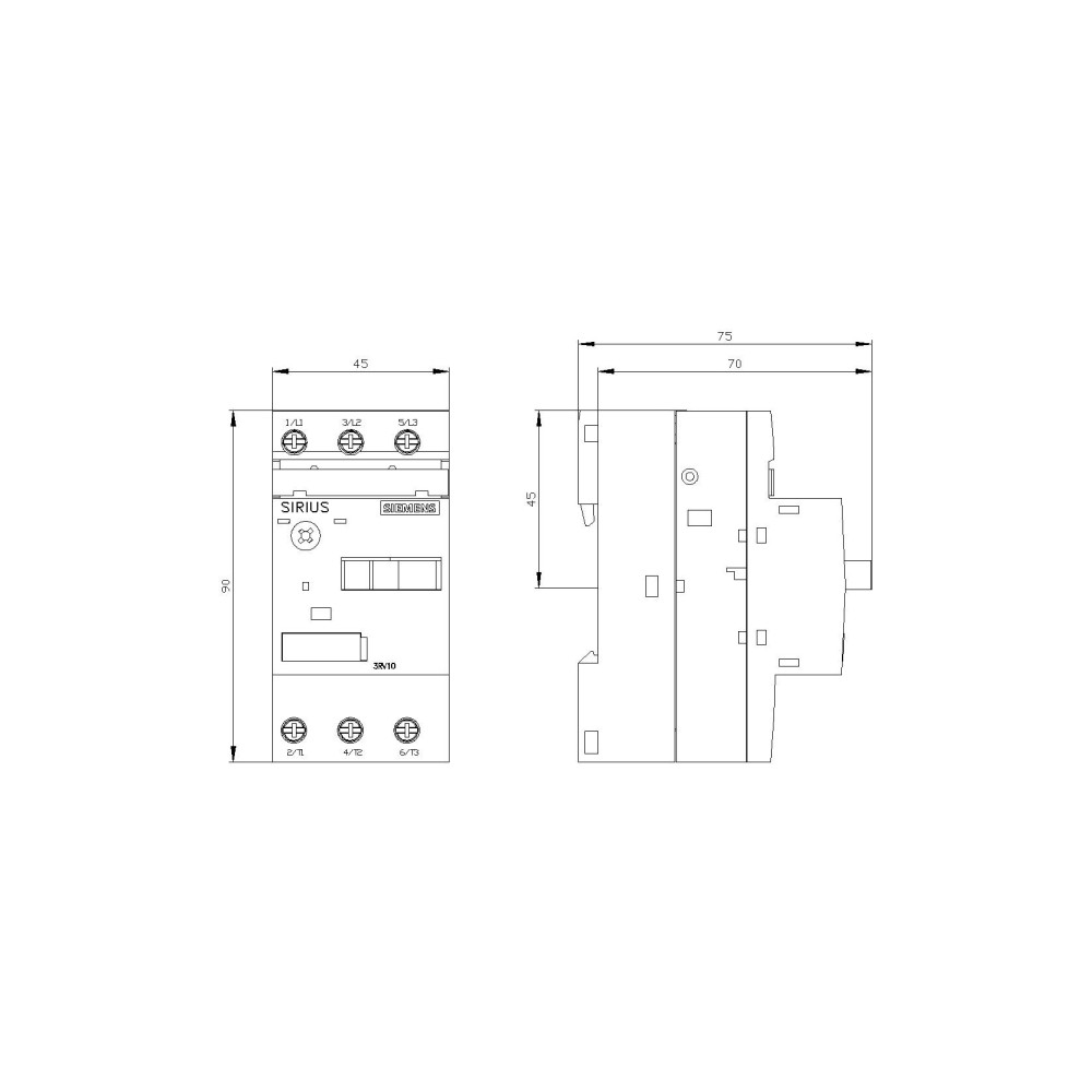Produktbild för Siemens 3RV1011-1GA10 Strömbrytare 1 st 3 x strömbrytare Ins...