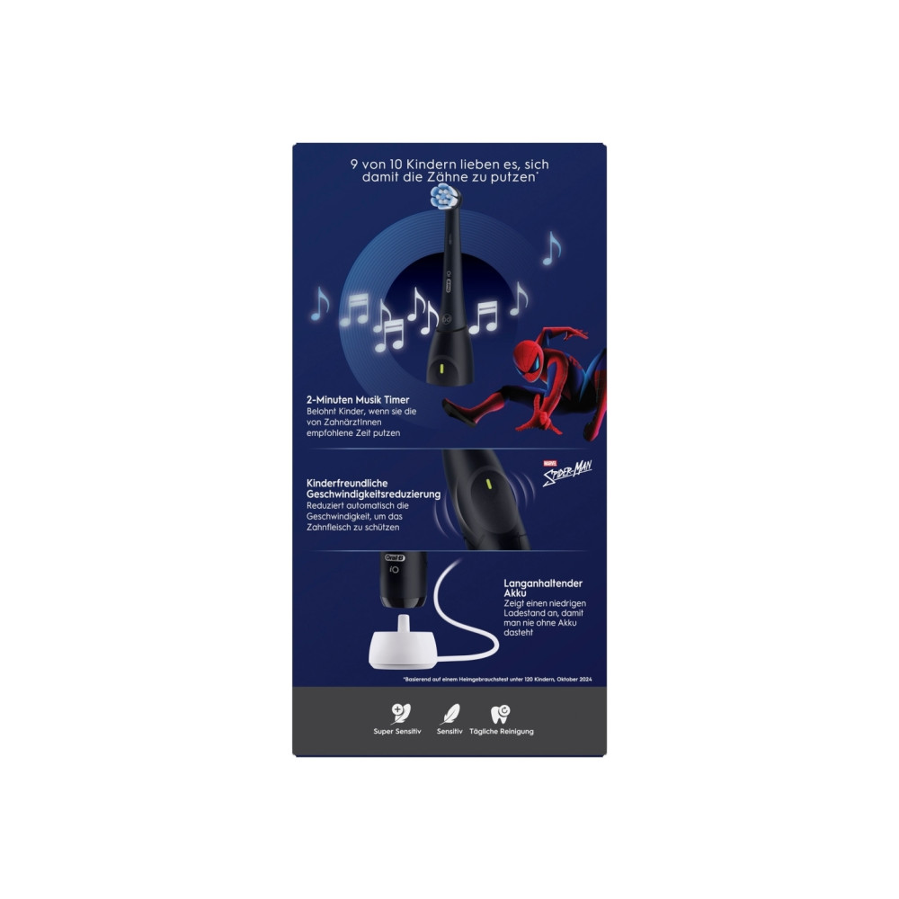 Produktbild för Oral-B iO Kids Spiderman, Barn, Roterande tandborste, Daglig...