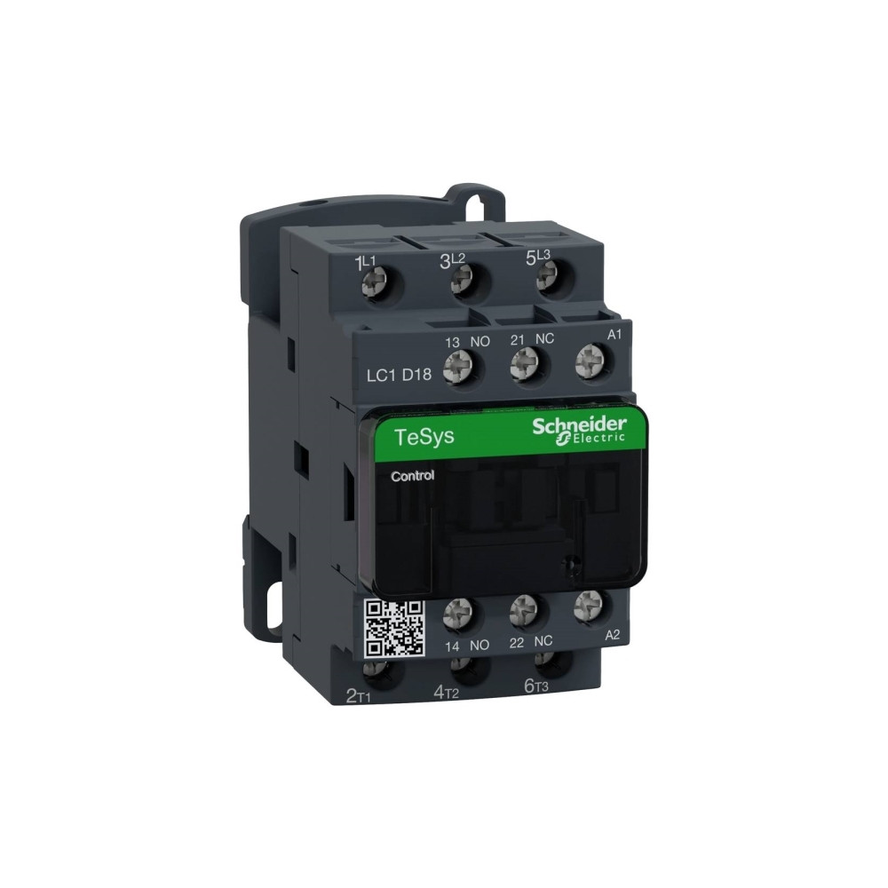 Produktbild för SCHNEIDER ELECTRIC Contactor 7,5kW, 400V AC, 18A vid AC3, 3-...