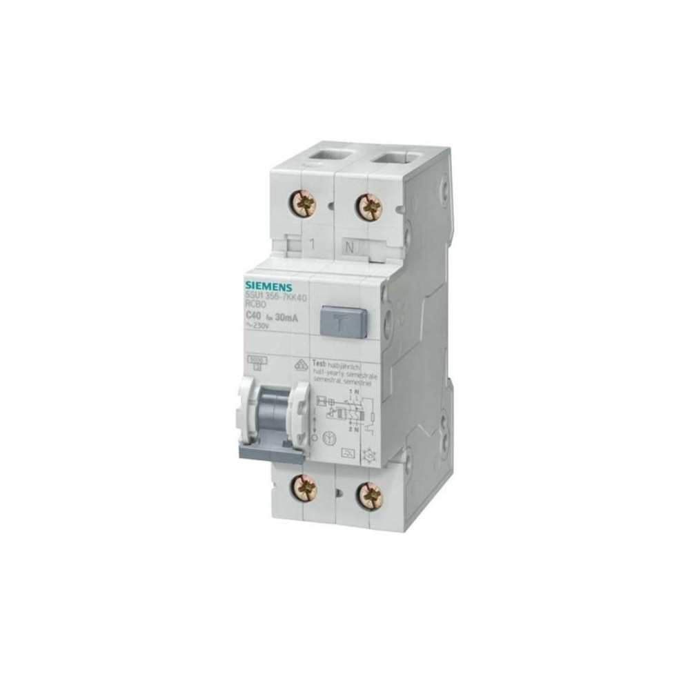 Produktbild för Kombibrytare Automat/PFI 300 mA C 13 A 1P+N 6 kA 5SU1656-7KK...