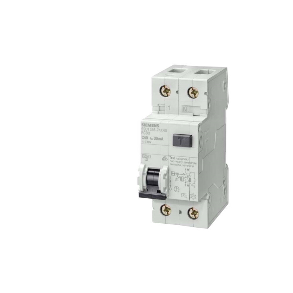 Produktbild för Kombibrytare Automat/PFI 300 mA C 13 A 1P+N 6 kA 5SU1656-7KK...