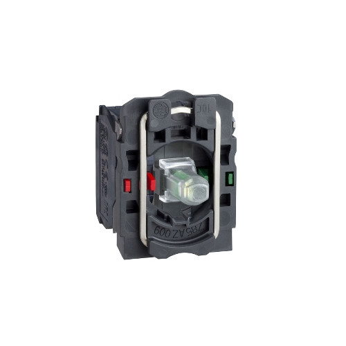 SCHNEIDER ELECTRIC Lampskärm/tryckknappskåpa med LED vit 1s+1br 24V AC/DC ZB5AW...