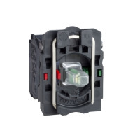 Produktbild för Lampskärm/tryckknappskåpa med LED vit 1s+1br 24V AC/DC ZB5AW...