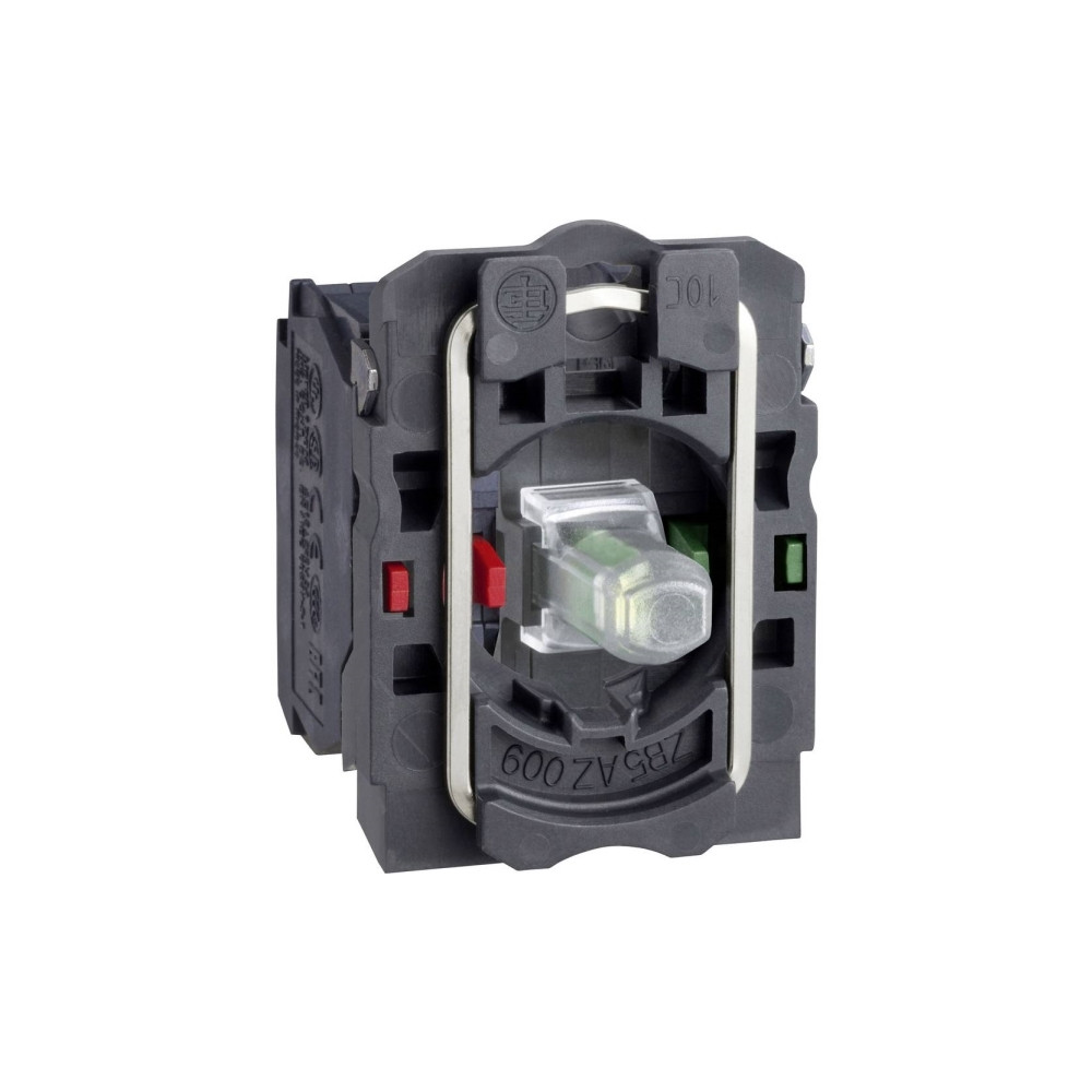 Produktbild för Lampskärm/tryckknappskåpa med LED vit 1s+1br 24V AC/DC ZB5AW...