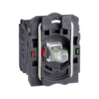 Produktbild för Lampskärm/tryckknappskåpa med LED vit 1s+1br 24V AC/DC ZB5AW...