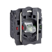 Produktbild för Lampskärm/tryckknappskåpa med LED vit 1s+1br 24V AC/DC ZB5AW...