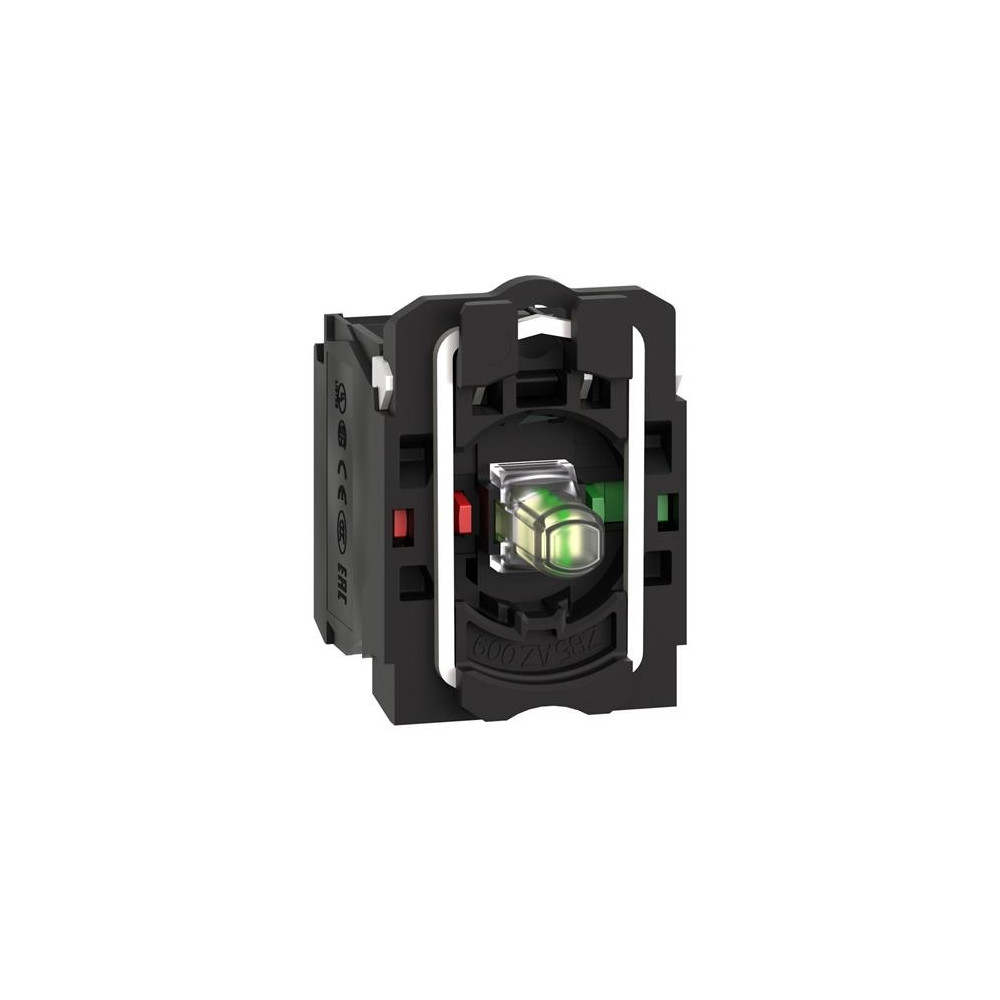 Produktbild för Lampskärm/tryckknappskåpa med LED vit 1s+1br 24V AC/DC ZB5AW...