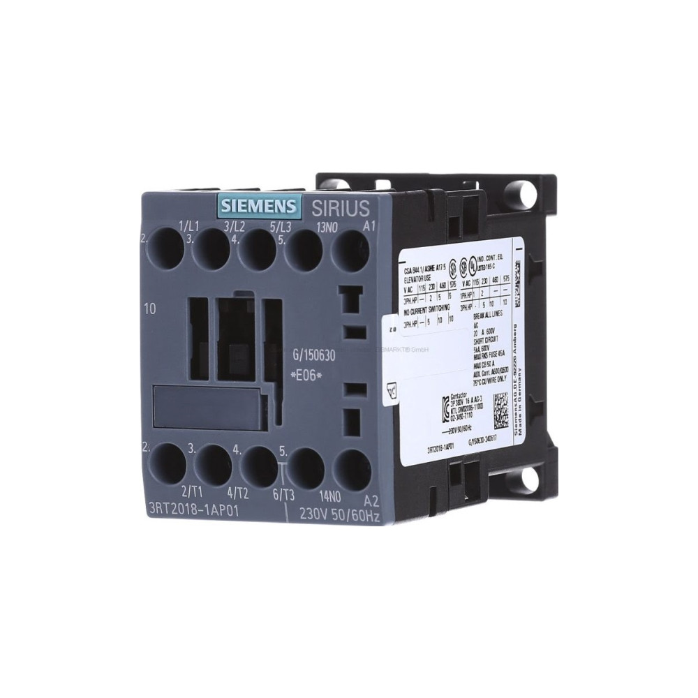 Produktbild för Siemens 3RT2018-1AP01 Contactor 3 x brytare 7,5 kW 230 V/AC...