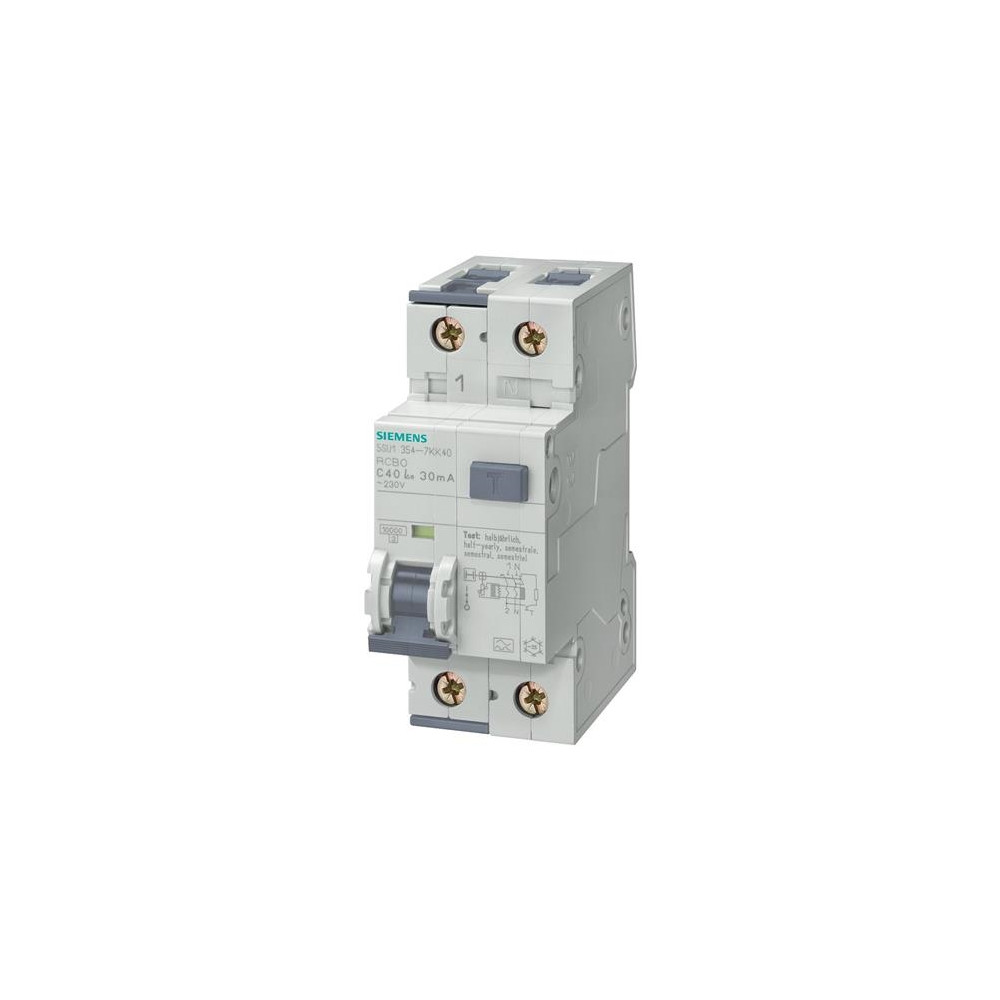 Produktbild för SIEMENS Kombinationsbrytare C 10A, 1-polig + nollC-karaktäri...