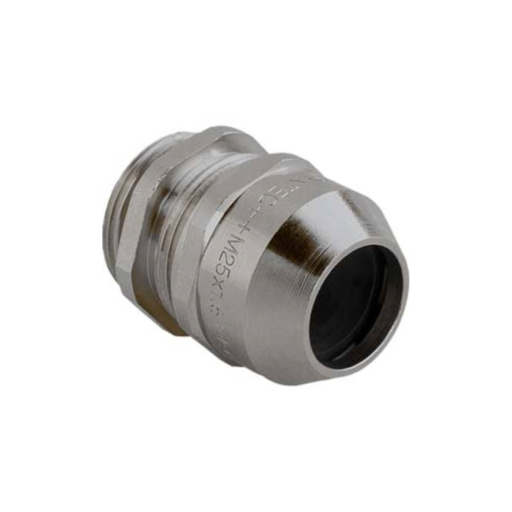 Produktbild för Mässings genomföring M25 IP68 för kabel Ø10-17 mm, gänga L:7...