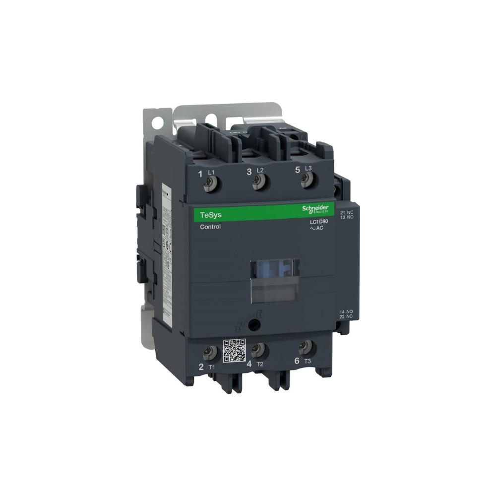 Produktbild för SCHNEIDER ELECTRIC Contactor 37kW, 400V AC, 80A vid AC3,3 po...