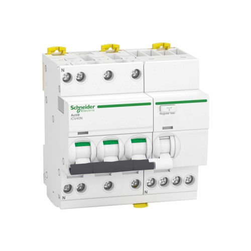 SCHNEIDER ELECTRIC Kombibrytare RCBo, HPFI, iCV40N, 3P+N C 16 A, 30 mA, klass A