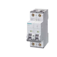Produktbild för SIEMENS Strömbrytare C 6A, 2-poligC-karaktäristik6kA kortslu...