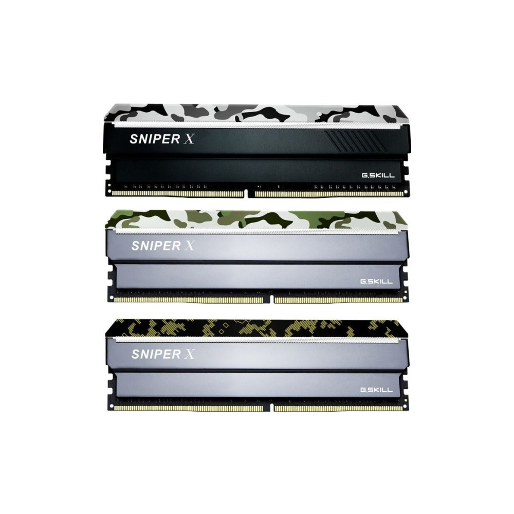 Produktbild för G.Skill SNIPER X Series - Urban Camo - DDR4 - sats - 32 GB: 2 x 16 GB - DIMM 288-pin - 3200 MHz / PC4-25600 - ej buffrad