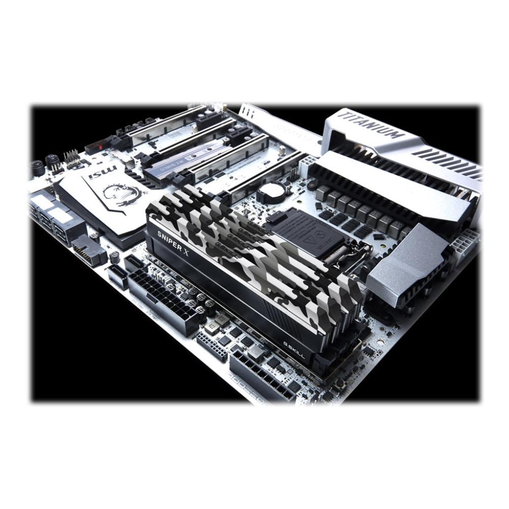 Produktbild för G.Skill SNIPER X Series - Urban Camo - DDR4 - sats - 32 GB: 2 x 16 GB - DIMM 288-pin - 3200 MHz / PC4-25600 - ej buffrad