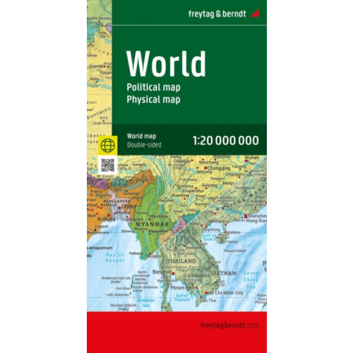 Freytag-Berndt World Map, Political - Physical, English, folded Map