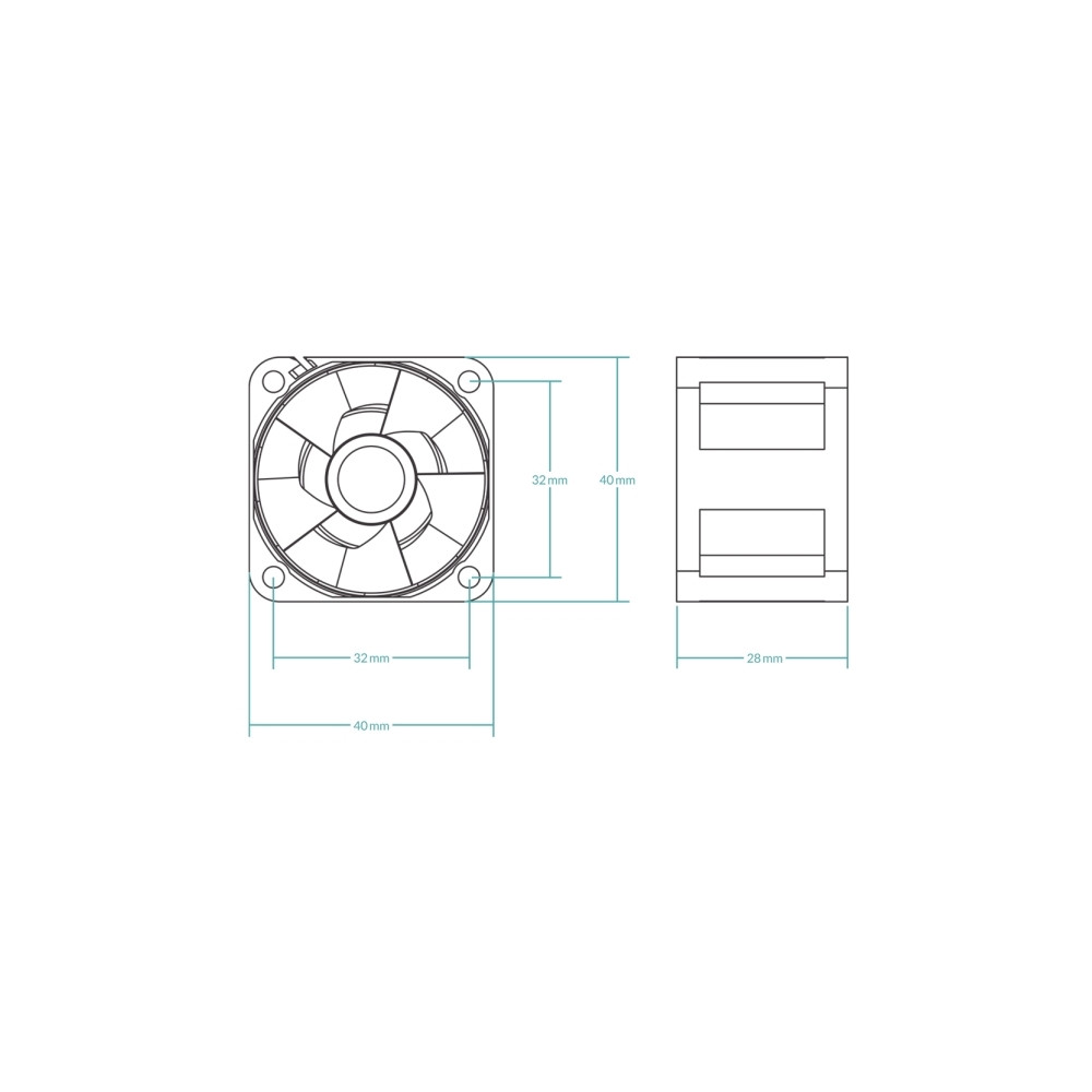 Produktbild för ARCTIC S4028-6K, Fan, 4 cm, 250 RPM, 6000 RPM, 7,1 cfm, 12,0...
