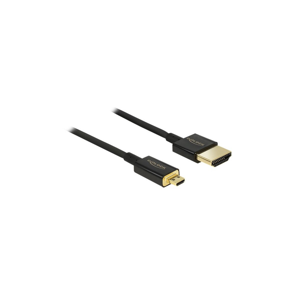 Produktbild för Delock Slim Premium - HDMI-kabel med Ethernet - 3 m