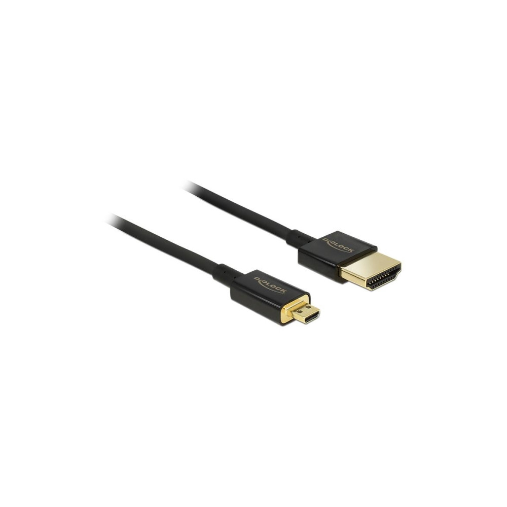 Produktbild för Delock Slim Premium - HDMI-kabel med Ethernet - 3 m