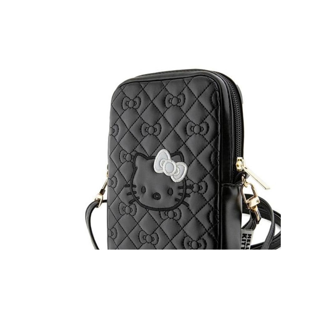 Produktbild för Hello Kitty handväska HKPBPEKHBPK svart/svart quiltat rosett...