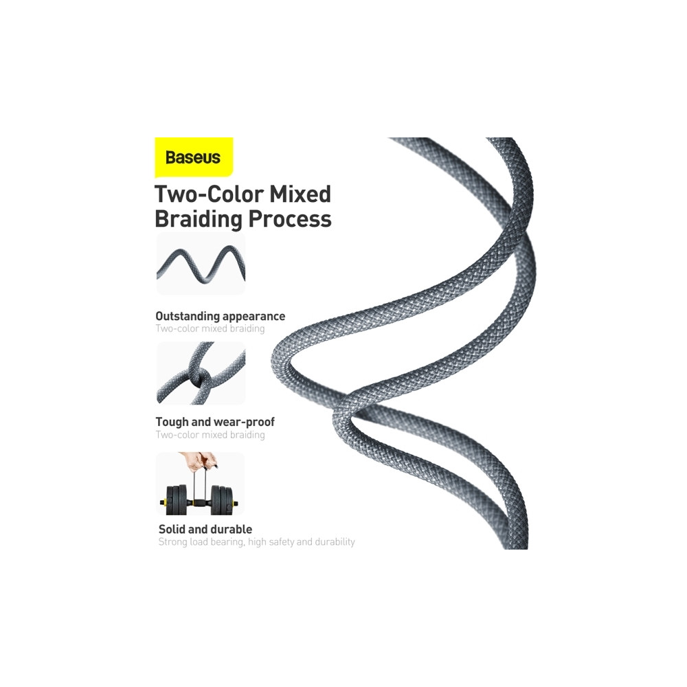 Produktbild för Baseus Dynamic, 2 m, Lightning, USB C, Hanstik, Hanstik, Grå