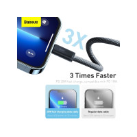 Produktbild för Baseus Dynamic, 2 m, Lightning, USB C, Hanstik, Hanstik, Grå