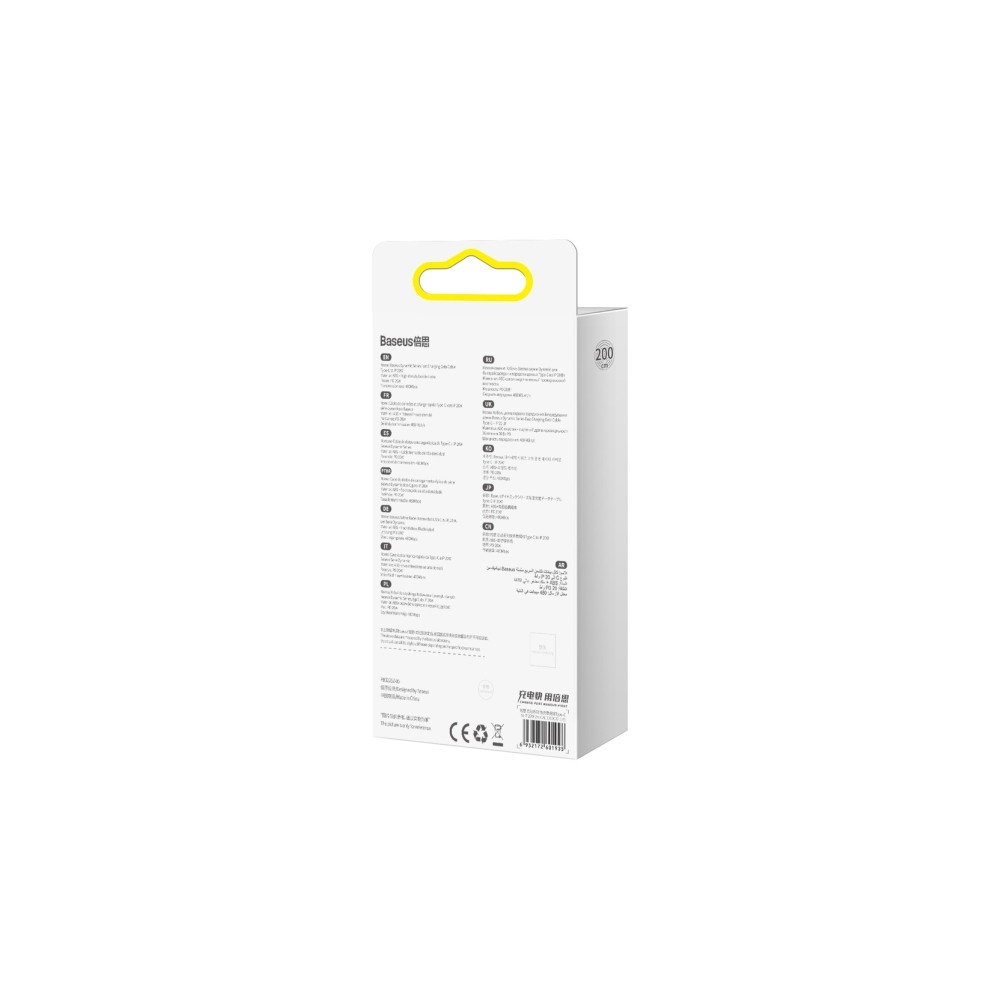 Produktbild för Baseus Dynamic, 2 m, Lightning, USB C, Hanstik, Hanstik, Grå