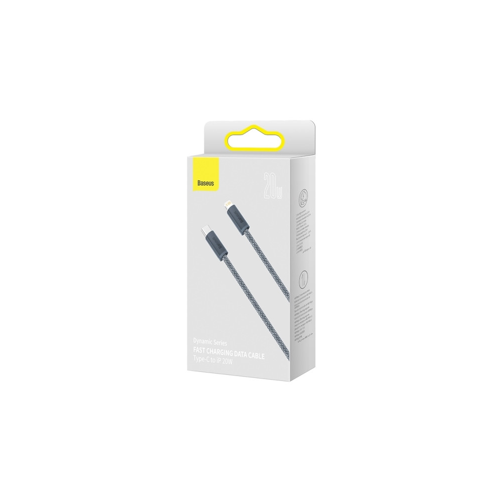 Produktbild för Baseus Dynamic, 2 m, Lightning, USB C, Hanstik, Hanstik, Grå