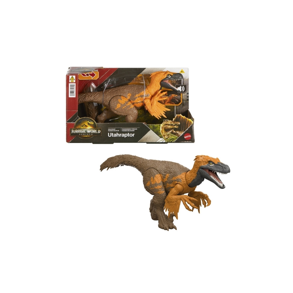 Produktbild för Jurassic World Wild Roar-dinosaur, actionlegetøj, bideangreb...