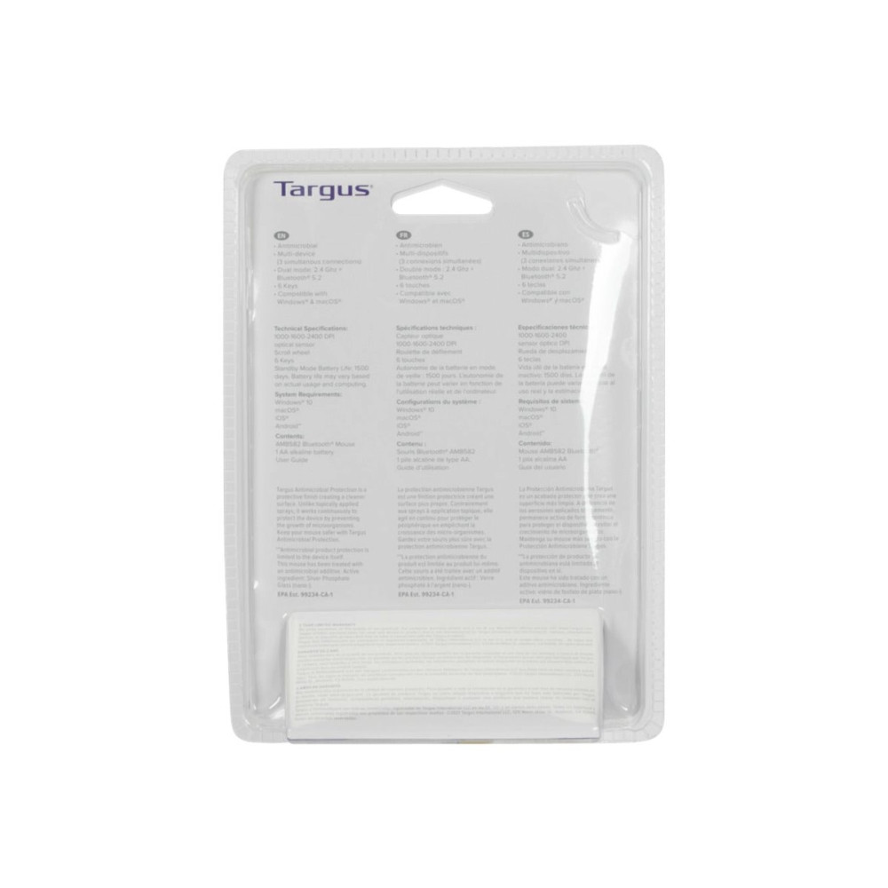 Produktbild för Targus Multi Device Midsize Comfort - mus - antimikrobiell - 2.4 GHz, Bluetooth