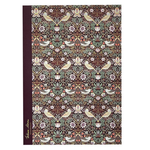 Koustrup & Co Anteckningshäfte - Strawberry Thief bordeaux  - William Morris