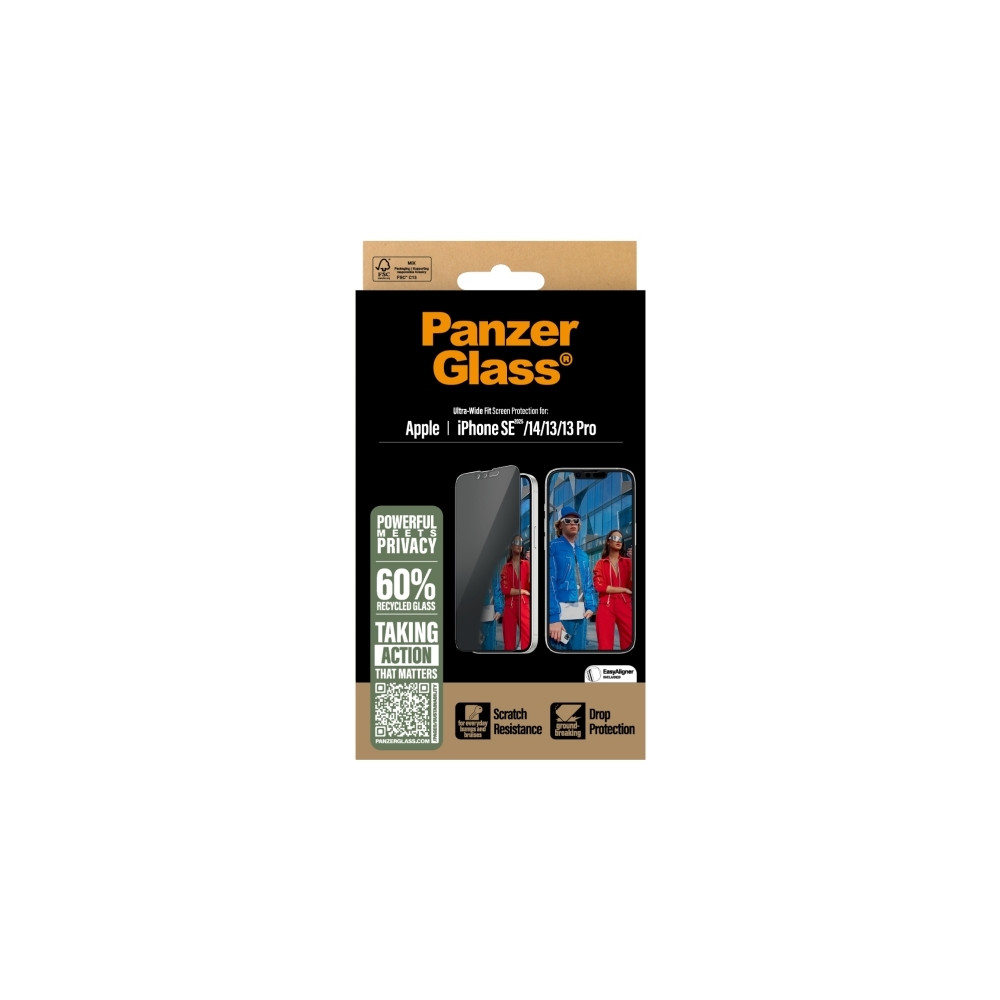 Produktbild för PanzerGlass - skärmskydd för mobiltelefon - ultrabred passning med EasyAligner