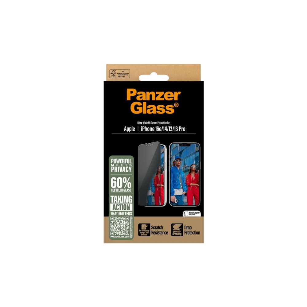 Produktbild för PanzerGlass - skärmskydd för mobiltelefon - ultrabred passning med EasyAligner