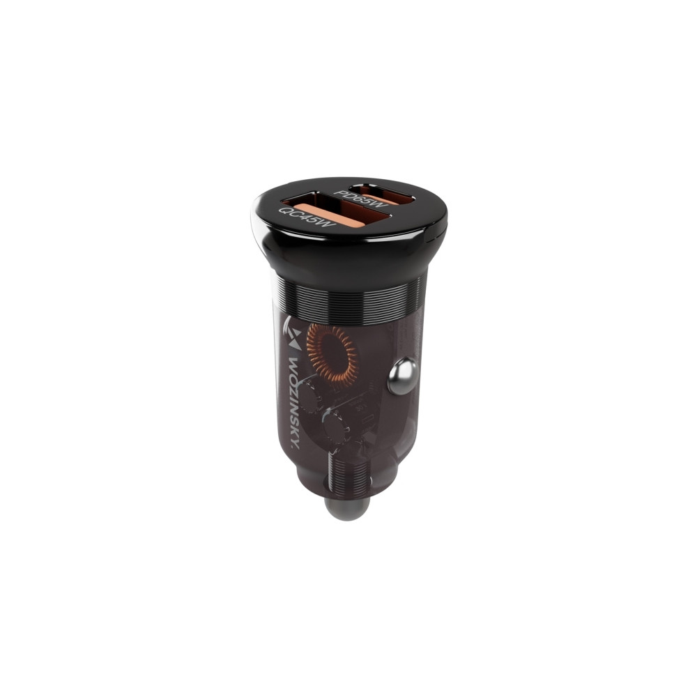 Produktbild för Wozinsky bil­laddare 65W – USB-C PD 65W / USB-A 45W QC 3.0,...