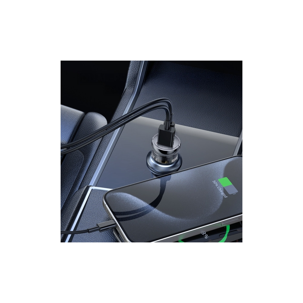 Produktbild för Wozinsky bil­laddare 65W – USB-C PD 65W / USB-A 45W QC 3.0,...