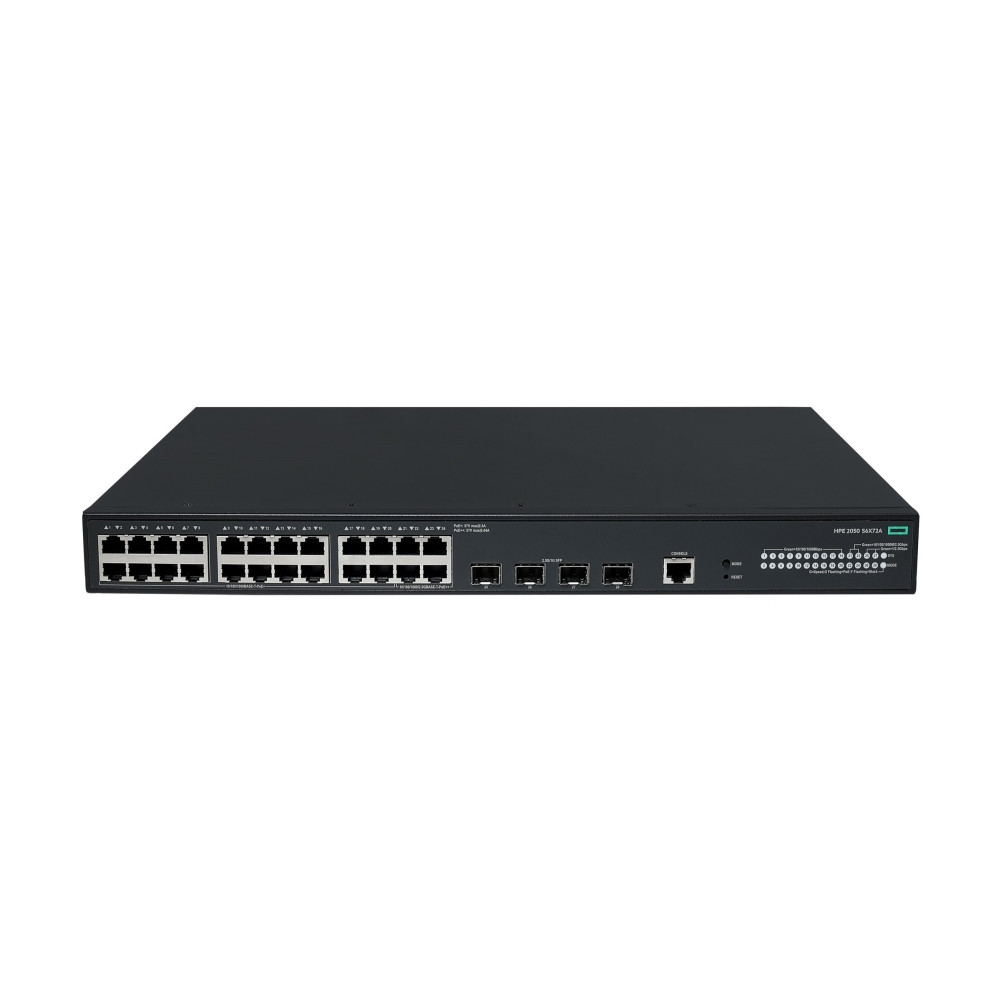 Produktbild för HPE Networking Comware 2050 24p 10/100/1000BT PoE+ 4p SFP 1G/2.5G 420W - switch - 24 portar - Administrerad - rackmonterbar