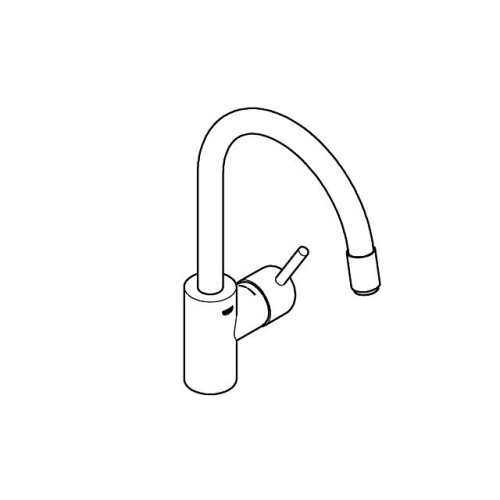 GROHE Grohe Concetto, Etgrebskøkkenbatteri, højt udløb, Grohe Zero