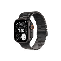 Produktbild för Apple Watch Ultra 3 - svart titan - Ja smart klocka med milanesisk loop - svart - 64 GB
