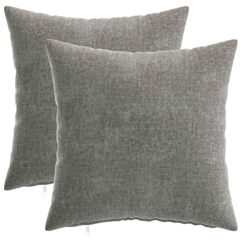 vidaXL Kuddöverdrag 2 st HEERLEN Mörkgrå 35 x 35 cm Chenilletyg