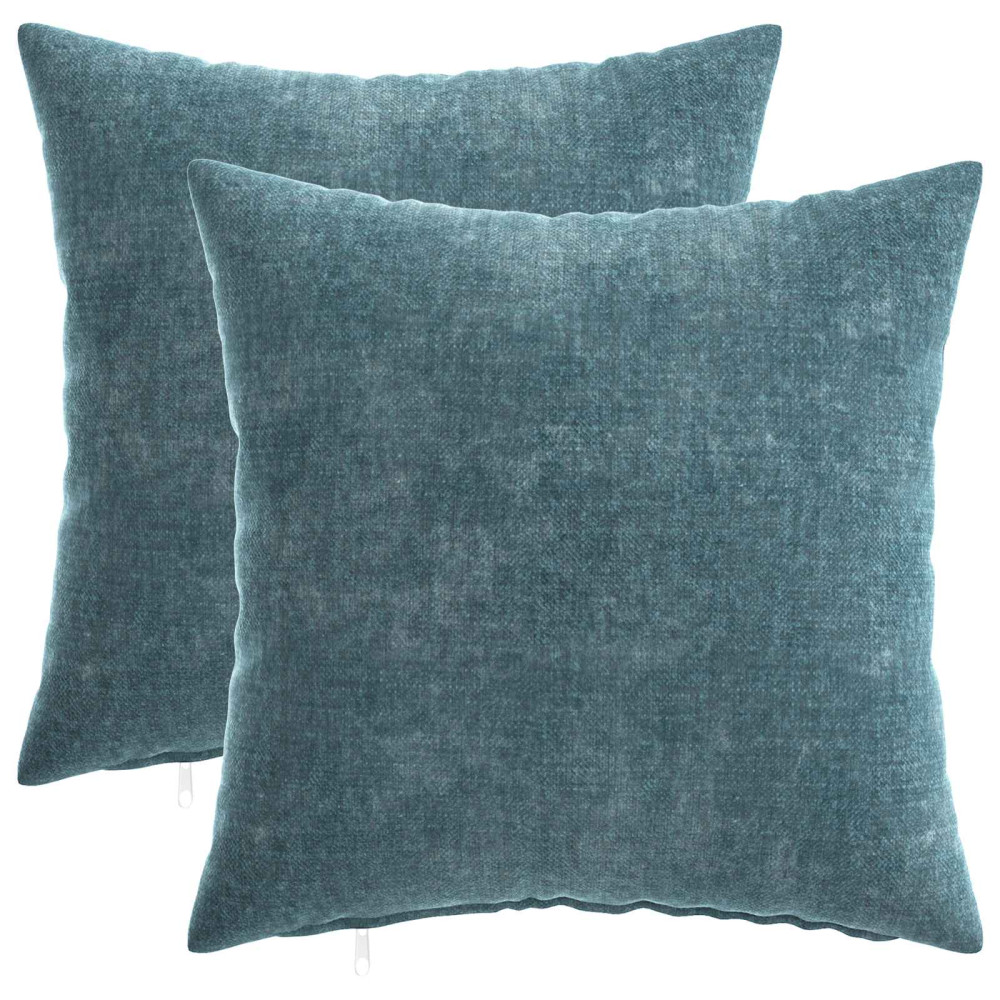 Produktbild för Kuddöverdrag 2 st HEERLEN Blå 35 x 35 cm Chenilletyg