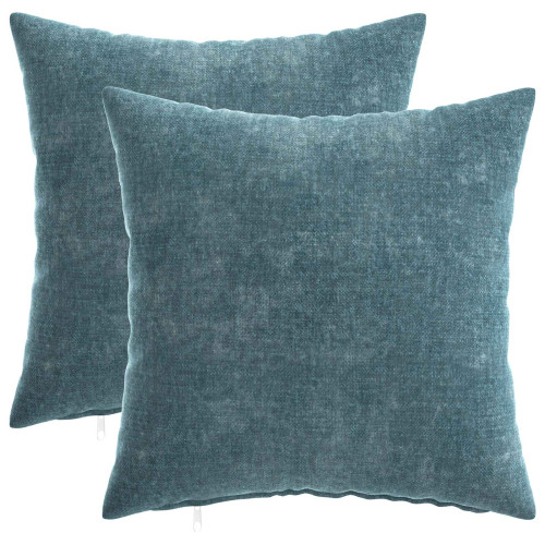 vidaXL Kuddöverdrag 2 st HEERLEN Blå 35 x 35 cm Chenilletyg